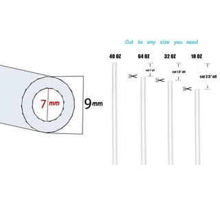 WEAVELYF 1 Bộ Ống Hút Nhựa, Có Bàn Chải Ống Hút Cốc Thẳng, Ống Hút Thay Thế Uống 9 Mm Có Thể Tái Sử Dụng