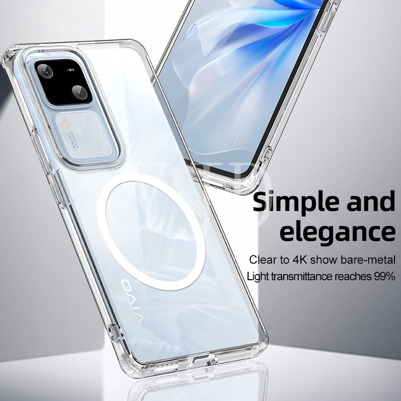 Ốp YJD Cho Vivo V30 Pro HD Trong Suốt Không Màu Vàng Vỏ Mềm Chống Sốc Vỏ Điện Thoại
