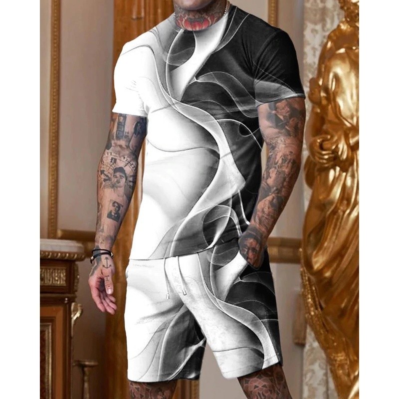Mùa Hè Thời Trang Nam, Quần Short Size Lớn, Bộ 2 Mảnh