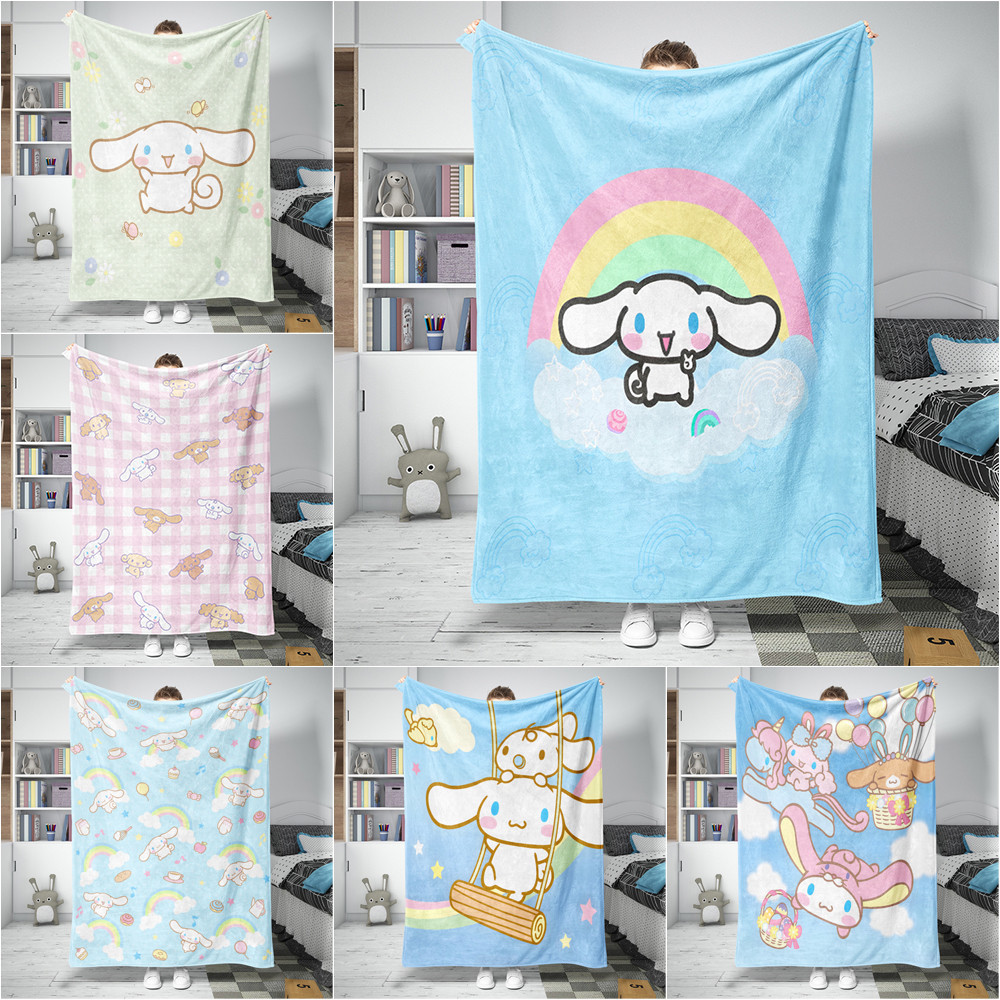 Sanrio Cinnamoroll Flannel Chăn Một Mặt In Flannel Chăn Điều Hòa Không Khí Chăn Món Quà Tốt Nhất Cho Người