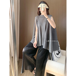 Miyake Xếp Ly Top Nữ Mùa Hè 2024 Phong Cách Mới Cao Cấp Sang Trọng Thiết Kế Niche Rời Size Lớn Áo Thun Tay Ngắn