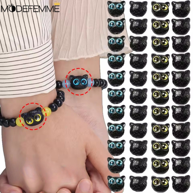 Hạt Đầu Mèo Mắt Lớn - Túi Treo Điện Thoại Mặt Dây Chuyền - Nhựa Rời Hạt Charm - Vòng Cổ Vòng Tay DIY Phụ Kiện - Trang Sức Trang Trí