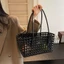 Túi dệt rỗng JUNYUE88US, Túi Tote đi biển phong cách nông thôn bằng nhựa, Túi xô hợp thời trang Dung tích lớn Túi đựng rau củ phong cách kỳ nghỉ Mua sắm