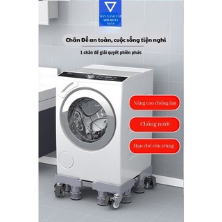 Chân đỡ máy giặt 8 trụ đứng 4 Myd.23 kệ đế tủ lạnh bánh trụ tùy chỉnh độ cao linh hoạt tiện dùng