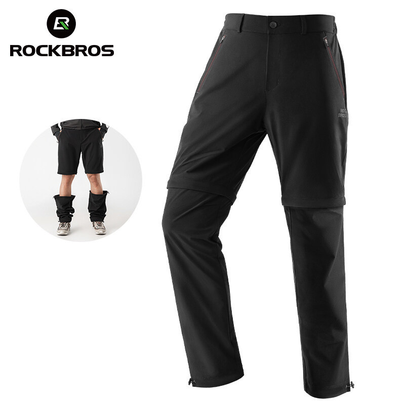 ROCKBROS Quần Có Thể Tháo Rời Quần Short Thể Thao Co Giãn Jogger Đi Bộ Đường Dài Quần Giải Trí Thoáng Khí Người Đàn Ông