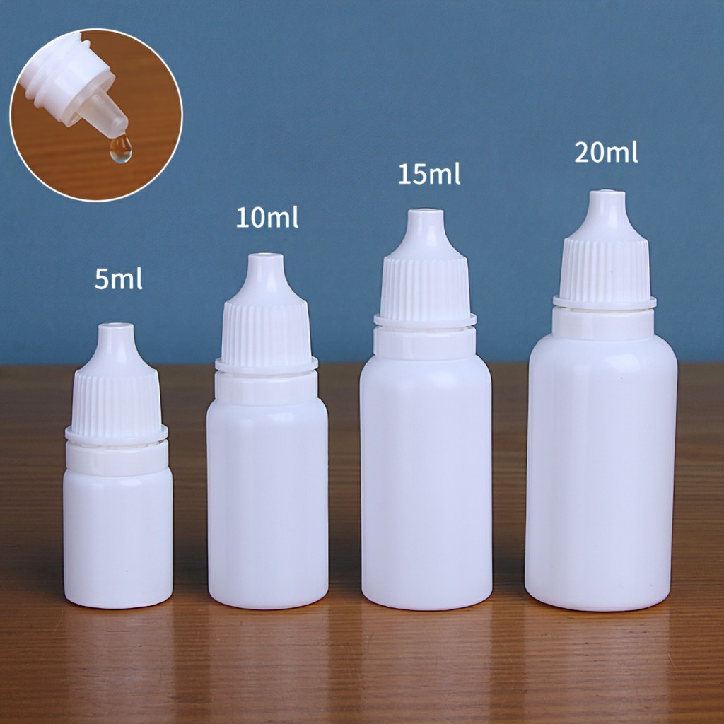 10 Vỏ lọ nhỏ mắt nhựa 3ml 5ml 10ml 20ml 30ml 50ml 100ml - Chai nhỏ giọt đựng hương liệu, chiết mực, dụng cụ spa