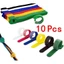 10 Cái dây velcro dán tự dính 2 mặt chữ T , dây buộc gọn dây điện dây cáp có lỗ xỏ nhiều màu(Màu Ngẫu Nhiên)-GIOVA