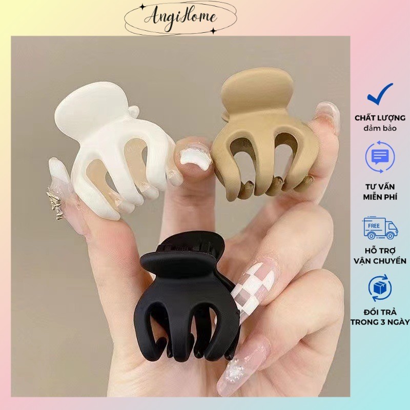 Kẹp tóc càng cua trong suốt 3 5 6 răng Hàn Quốc nữ đẹp hottrend 2024 - Cặp búi cào tóc dễ thương màu đen ANGIHOME