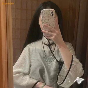 Siyuyan Mới Trung Quốc Phong Cách Cổ Đại Đá Ngọc Sen Mặt Dây Chuyền Vòng Cổ Hanfu Cổ Trang Phục Phụ Kiện Cho Bé Gái VN