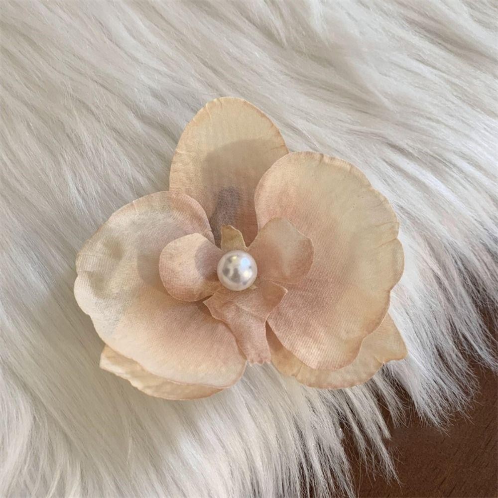 Kẹp mỏ vịt bên MERIGGIARE, Kẹp tóc hoa Phalaenopsis bằng lụa thời trang, Kẹp ảnh Bangs Kẹp mũ ngày lễ bên bờ biển Phụ kiện tóc nữ siêu cổ tích
