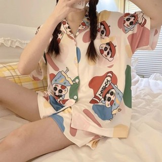 2024 phổ biến trên internet phong cách nổi tiếng đồ ngủ dành cho nữ mùa hè cotton nguyên chất ngắn tay mùa hè mỏng hoạt hình dễ thương quần áo tại nhà có thể mặc bên ngoài