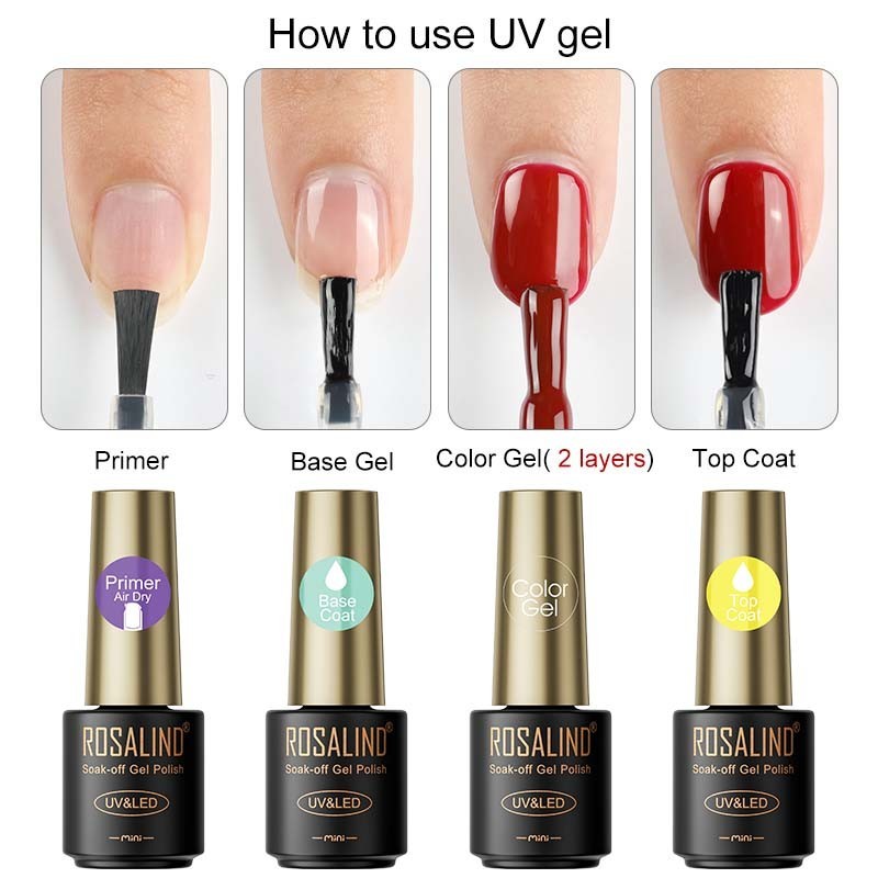 Ảnh Rosalind Cường Lực Top Coat Gel Sơn Móng Tay Ngâm Tắt UV Móng Tay Đế Top Coat Gel Ba Lan Để Bảo Vệ Móng Tay 2