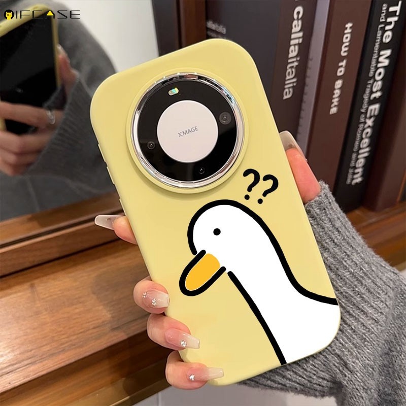 Dành Cho OPPO Reno 9 Pro 8 8T 7Z 6 5G 8Z 7 5 Lite SE 6Z 5F Ốp Điện Thoại ins Câu Hỏi Vui Nhộn Dấu Vịt Vàng Tròn Mạ Mờ Hoạt Hình Dễ Thương Đơn Giản Vỏ Silicon Mềm