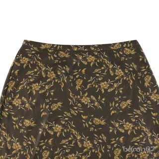 Nữ Phong Cách Retro Váy Tawny Lá In Họa Tiết Eo Thấp Váy Chảy S / M / L