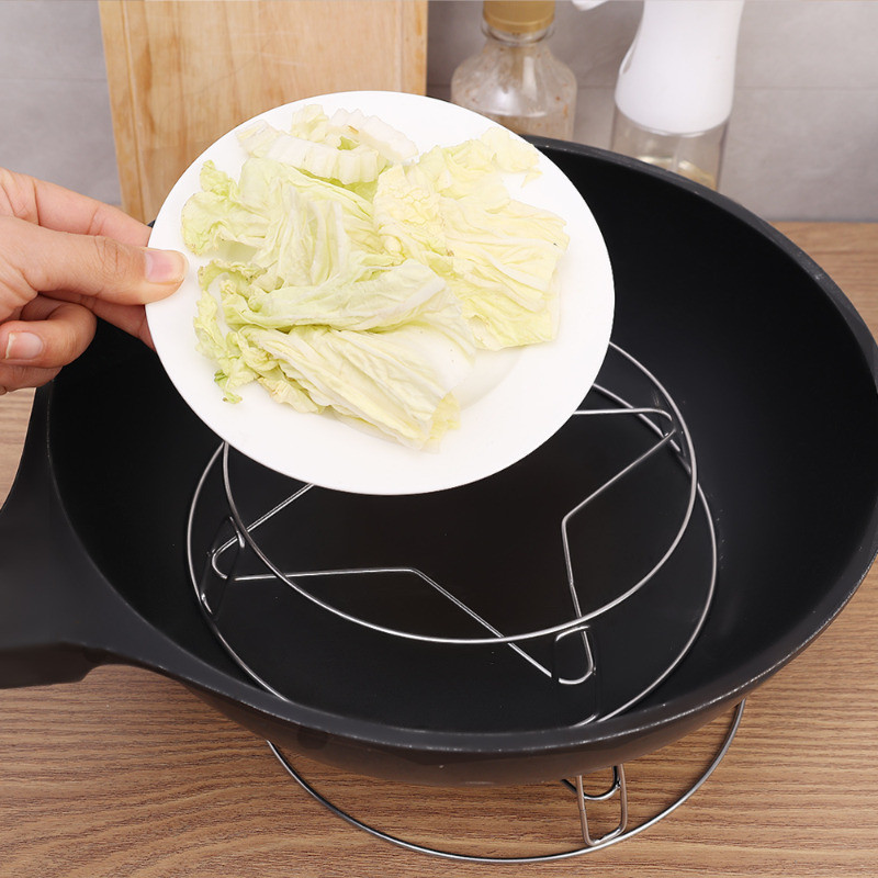 Chảo hấp đa chức năng - Giá đỡ nồi cách nhiệt bằng thép không gỉ đa năng - Kệ đựng đồ nhà bếp gia dụng - Dày, Bền bỉ, Chất lượng cao - Dụng cụ nấu ăn nhà bếp