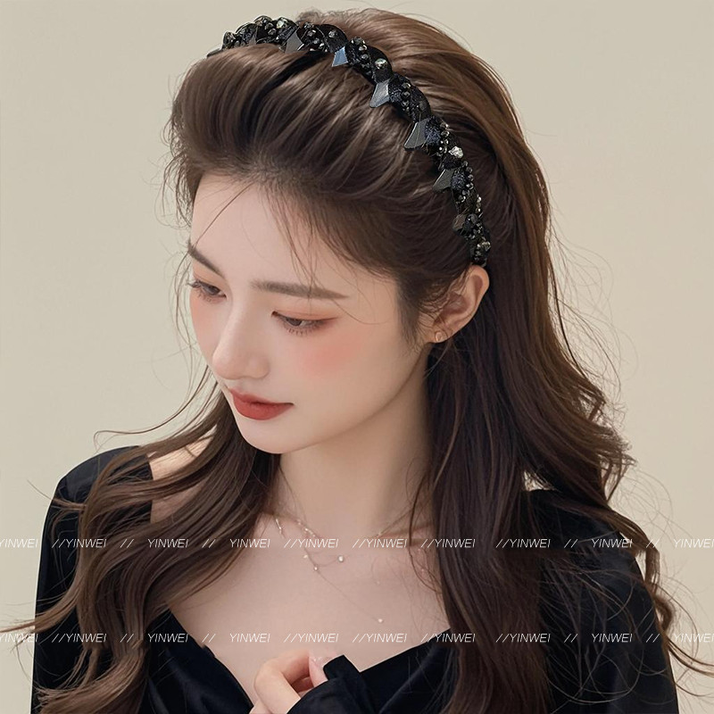 2026 Phong Cách Mới Đen Rửa Mặt Băng Đô Hàn Quốc Đơn Giản Người Phụ Nữ Phong Cách Mới Băng Đô