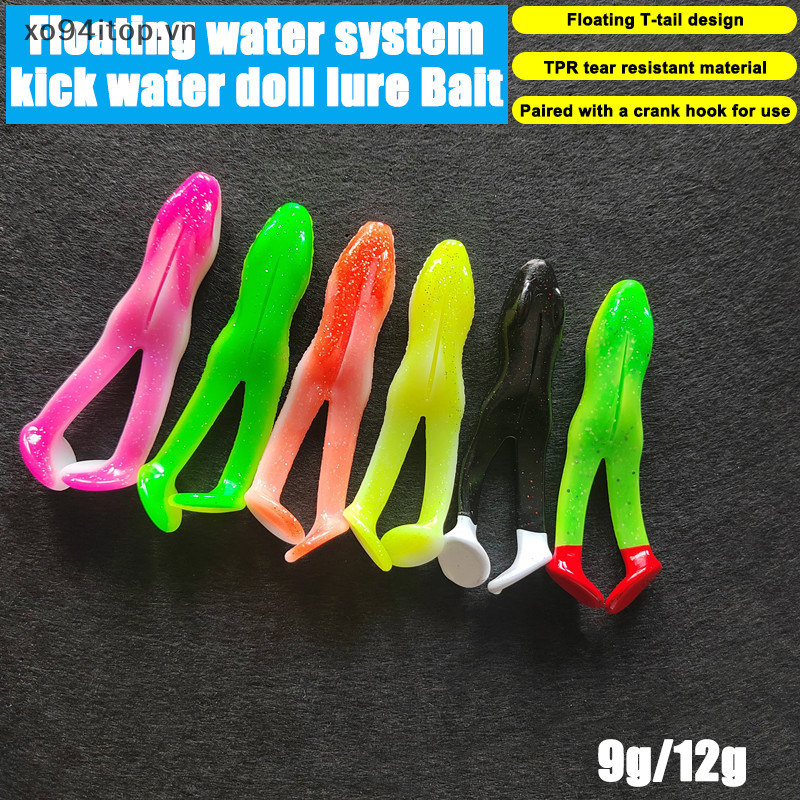 Xoitop 4 Floag Kick Frog Road Runner Lure Floag Thunder Frog Bionic Mềm Mồi Mồi Câu Cá T-Tai Chống VN