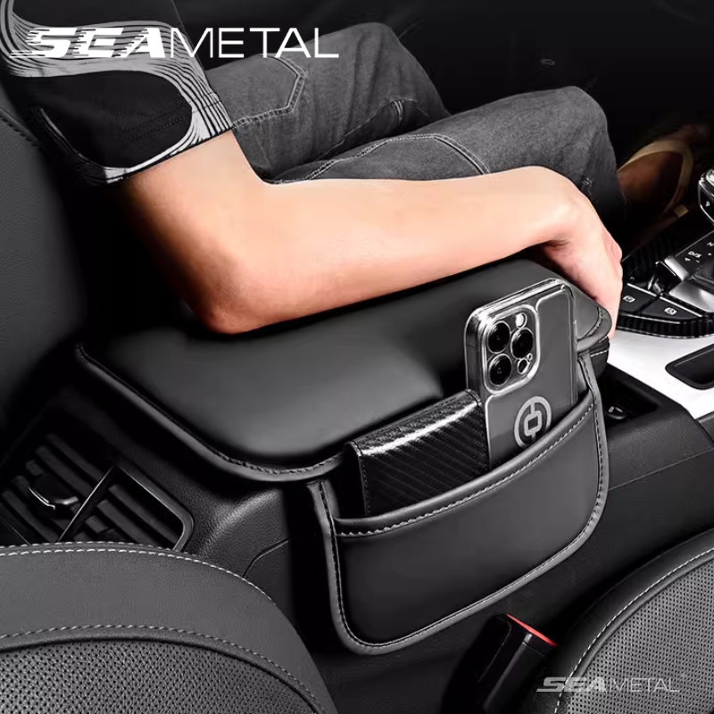 phụ kiện ô tô SEAMETAL Car Armrest Pad Da Tay vịn Đệm Túi Bảo Quản Hộp Điều Khiển Trung Tâm Bảo Vệ Nắp Nâng Cao Pad Phụ Kiện Nội Thất Ô Tô