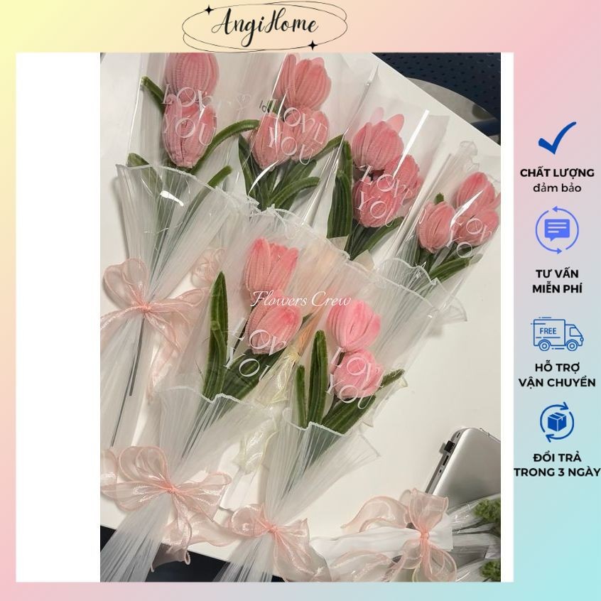 [HỎA TỐC TPHCM] HOA TULIP KẼM NHUNG LÀM SẴN NGUYÊN BÔNG CHƯA BAO GỒM BÓ GIẤY KIẾNG LÀM QUÀ TẶNG 20/11, 20/10, 8/3, 14/2