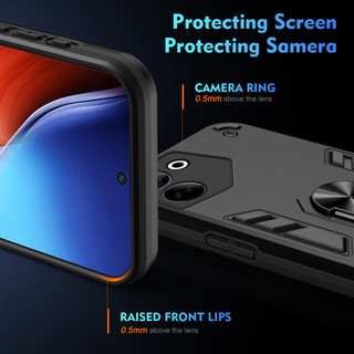 Dành Cho Tecno Camon 20 Pro 4G / 5G Ốp điện thoại Có Chân Đế Vòng Metel Giá Đỡ Từ Tính Lưng Cứng Mềm TPU Edge Chống Sốc Chống Rơi Mỏng Bao