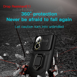 Vỏ chống sốc Realme C67 Armor cho Realme C67 C 67 RealmeC67 4G Kéo đẩy trượt Bảo vệ Camera Vỏ điện thoại PC cứng Ốp lưng chống rơi Giá đỡ mặt sau