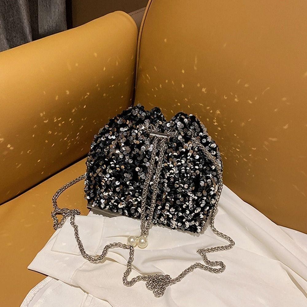 Túi đeo vai sequin chuỗi DUSKGLOW, Túi tiệc dạ hội chuỗi quà tặng, Túi xách sequin