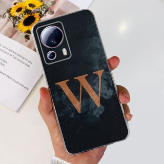 Dành Cho Xiaomi 13 Lite Ốp Lưng Thời Trang Mới Chữ Hoa Trong Suốt Silicon Mềm Cho Xiaomi Mi 13 Lite 13Lite Vỏ Điện Thoại