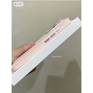Ốp Điện Thoại Màu Hồng Cho iPhone 15 14 13 Pro Max 12 11 Chất Lượng Cao Với Ống Kính Máy Ảnh Trong Suốt Bảo Vệ Phim Đen Trắng Nâu Có Miếng Dán
