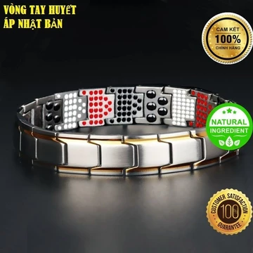 Vòng Đeo Tay Điều Hòa Huyết Áp Nhật Bản, hỗ trợ Ổn Định Huyết Áp, Phòng Đột Quỵ, Giảm Mỏi Mệt, Đá Đa điểm - Giá Sốc