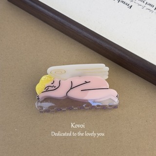 Kovoi / phiên bản hàn quốc Niche Snail Acetate Grab Clip Thiết kế sáng tạo cao cấp Sun Star Shark Clip Back Head Phụ kiện tóc