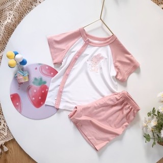 Bộ cộc thun lụa mùa hè Bunny cho bé 3-10kg