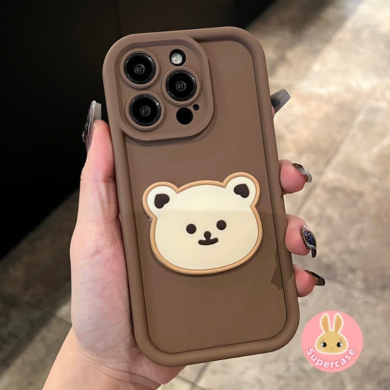 Ốp Điện Thoại Gấu Dễ Thương Cho Xiaomi 17 Pro Max 15T 15S Poco X7 Pro F7 Ultra M7 5G 4G Vỏ Điện Thoại 3D Gấu Hoạt Hình Chống Sốc Bìa Mềm