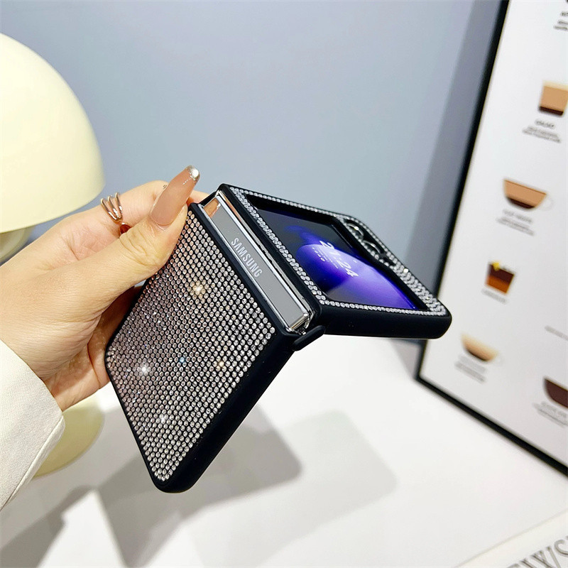 Ốp Điện Thoại Lấp Lánh Kim Cương Cho Samsung Galaxy Z Flip 5 Z Flip 4 Z Flip 3 Ốp Lưng Mềm Bảo Vệ Flip5 Flip4