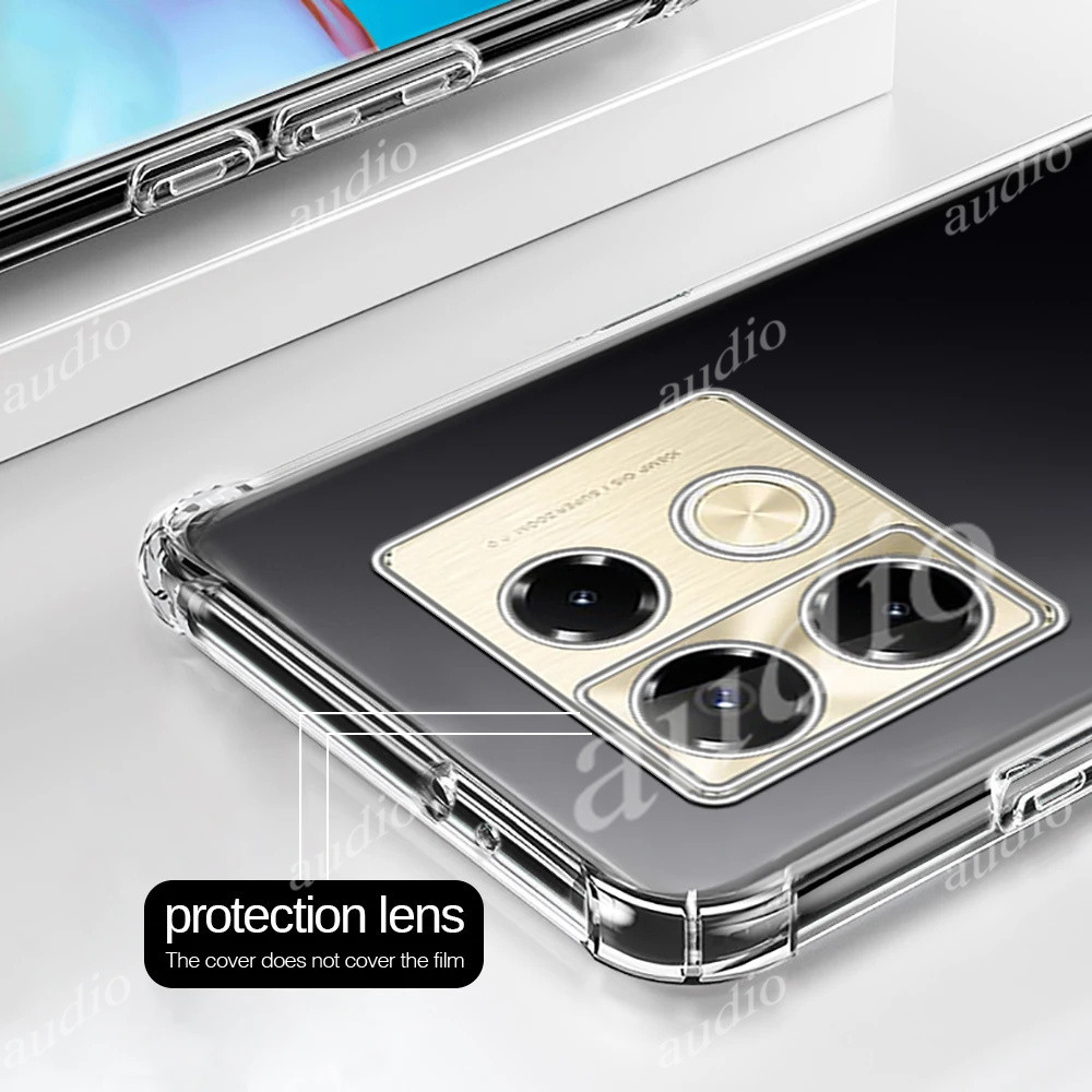 Infinix GT 50 Pro 5G Vỏ TPU mềm chống rơi bốn góc chống sốc cho Infinix GT 20 30 50 Pro 5G Silicon mềm Bảo vệ trong suốt Vỏ điện thoại cho Infinix GT50 Pro 5G
