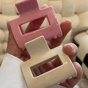 Siyuyan Thời Trang Acrylic Vuốt Tóc Vuông Acrylic Kẹp Tóc Cho Nữ Bé Gái Nhiều Màu Kẹp Tóc Đuôi Ngựa Kẹp Tóc Phụ Kiện Tóc VN