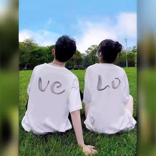 Áo thun ngắn tay nam nữ cotton cho cặp đôi in chữ Love thời trang mới
