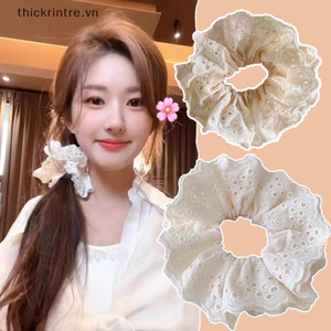 Thi Tinh Tế Đàn Hồi Gothic Ren Scrunchies Quá Khổ Ren Pháp Dây Buộc Tóc Đuôi Ngựa Giá Đỡ Vòng Tóc Phụ Kiện Tóc VN