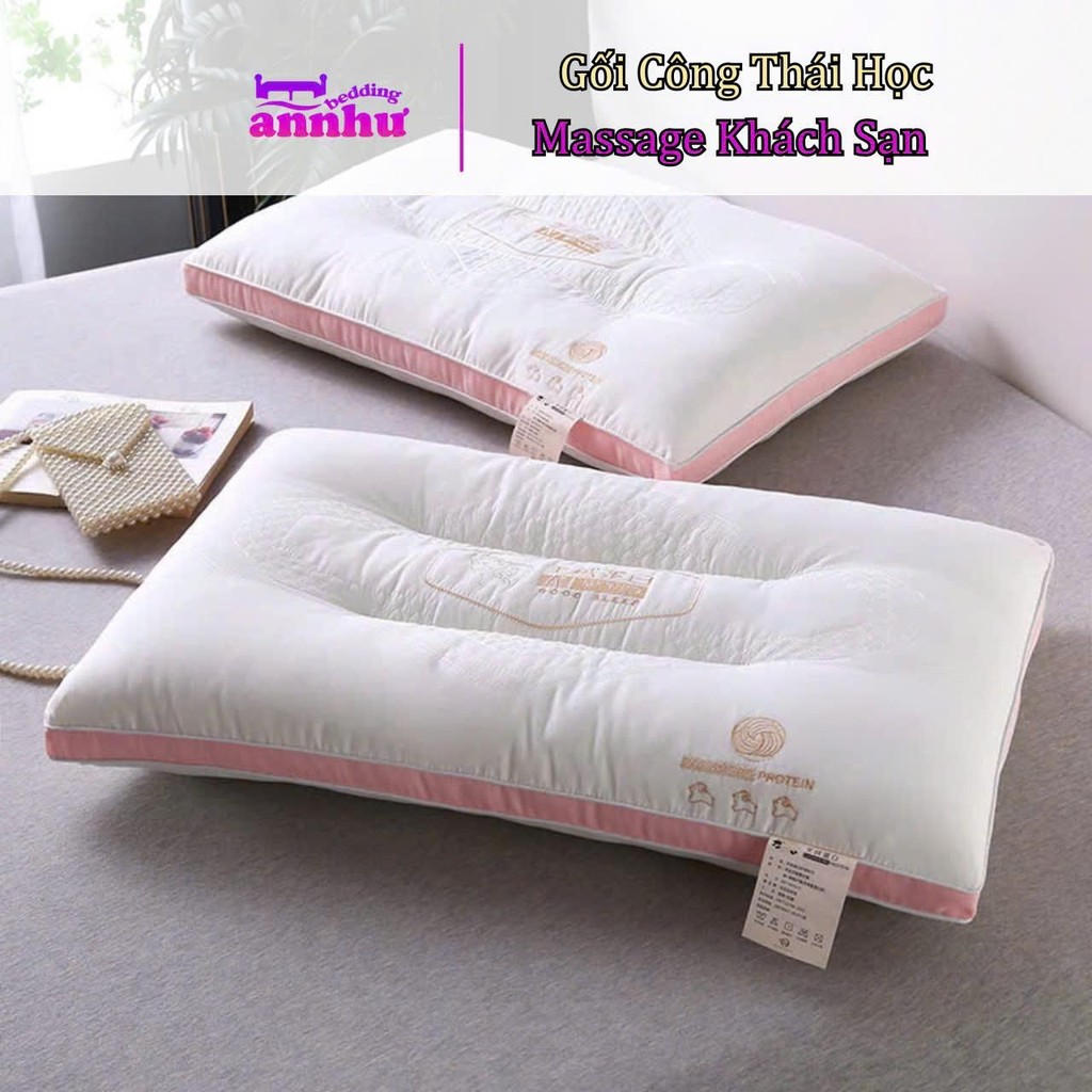 Gối Công Thái Học Lạc Đà Chống Đau Cổ Vai Gáy 48x74cm, Chất Liệu Tencel Cao Cấp An Như Bedding