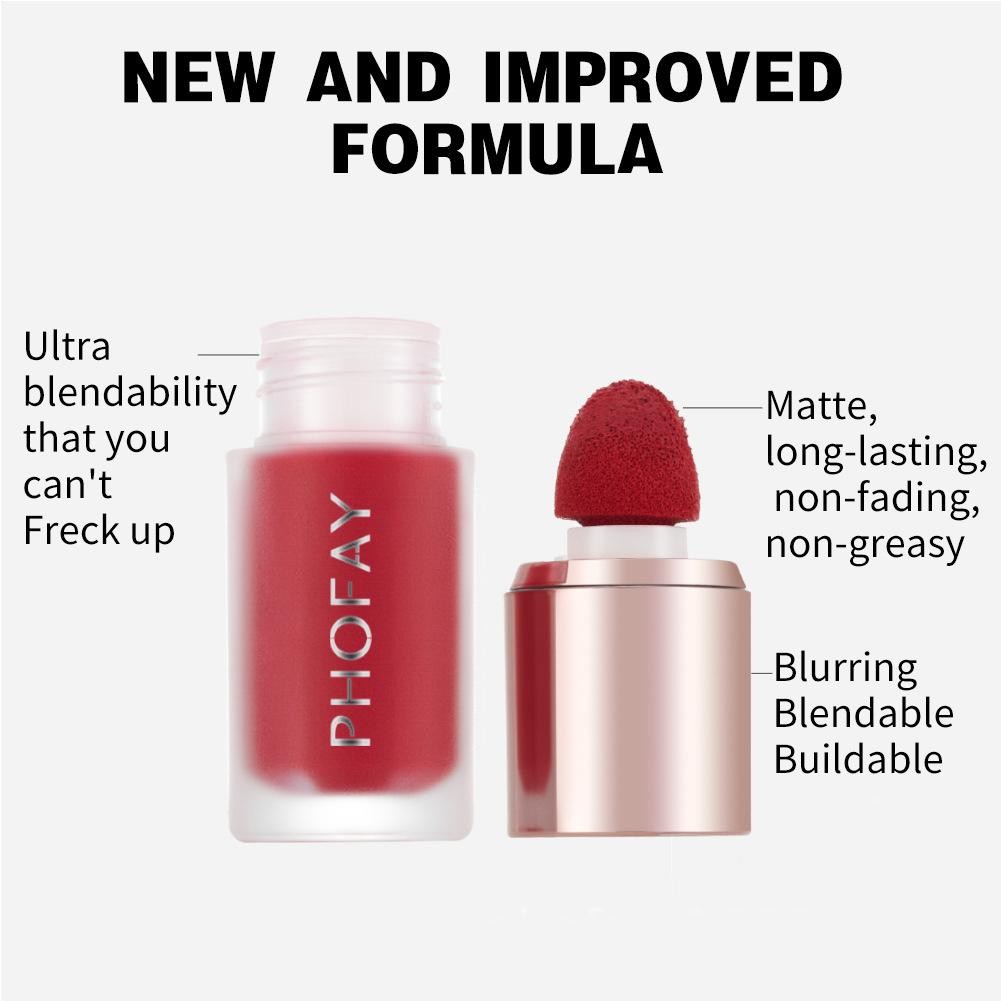 Phofay Face Liquid Blush Hangover Red Wine Natural Tint Cosmetics On Blusher Matte Make Cream I4m5