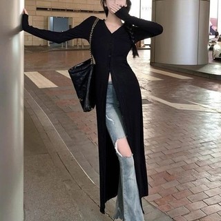 Bộ sưu tập người 5352 Phong cách mát mẻ Phong cách Yujie Áo len lụa băng dài dành cho nữ Thời trang phù hợp với mọi trận đấu Lười ngọt ngào mát mẻ Fried Street Slimmer Look Top Hợp thời trang 25.2.18