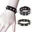 Vòng tay đính đá BORAGETE, Vòng đeo tay màu đen có thể điều chỉnh Punk, Vòng đeo tay bằng da Pu Gothic Rock Cuff