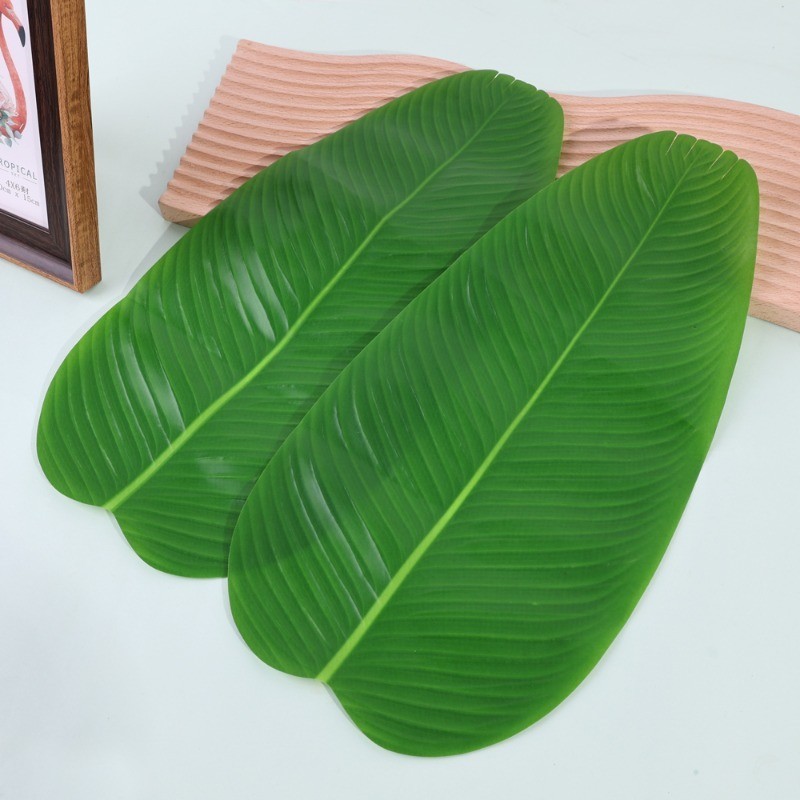Dành Cho Chủ Đề Bãi Biển Rừng Hawaii - Mô Phỏng Trang Trí Bàn Nhiệt Đới - Thảm Bộ Đồ Ăn Lá Chuối Nhân Tạo - Tấm Lót Lá Cây Cọ Chống Thấm Nước - Đồ Dùng Tiệc Cưới Tại Nhà