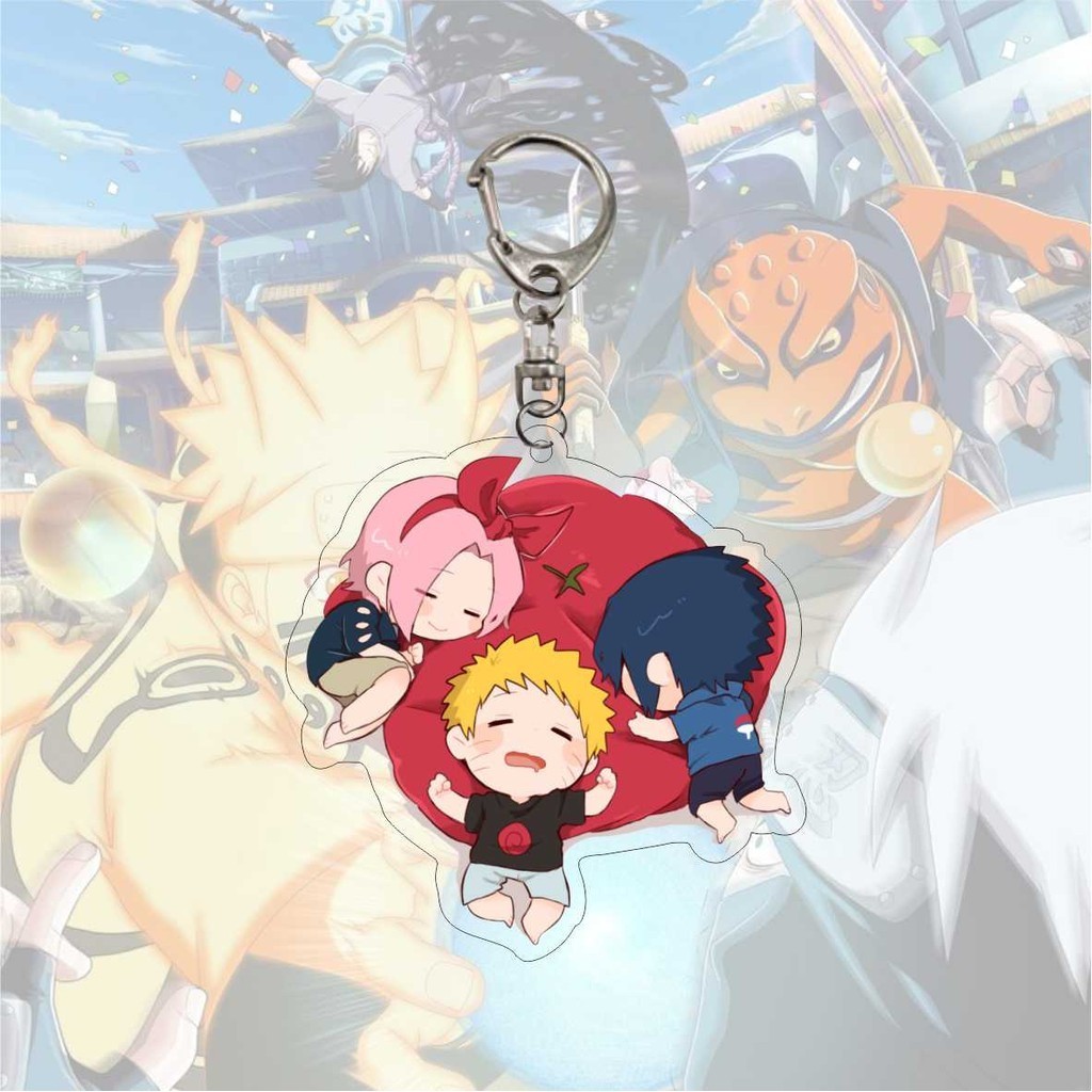 Q phiên bản Naruto acrylic móc khóa Itachi Madara Obito Naruto Sasuke Sakura Hinata Gaara Bọ Cạp mặt dây chuyền