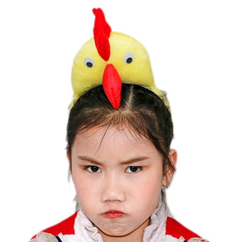 Win Băng Đô Quấn Tóc Gà Đáng Yêu Băng Đô Dễ Thương Trang Phục Ngộ nghĩnh Gà Trống Mũ Đội Đầu