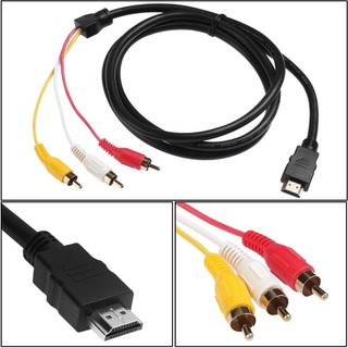 ESSENCEH HDMI Nam Đến 3 RCA, Cáp AV Âm Thanh Video 1080P 5 Chân, Điện Tử Tiêu Dùng Kết Nối Gia Đình Dây VGA Cho TV HDTV DVD Điện Tử Tiêu Dùng