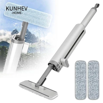 KUNHEV lau nhà Mini tự xoay được, Cây lau nhà Mini TPR, Cây lau nhà tự giặt bằng sợi lười, Cây lau nhà tự ép có thể điều chỉnh bằng cọ lau nhà làm sạch