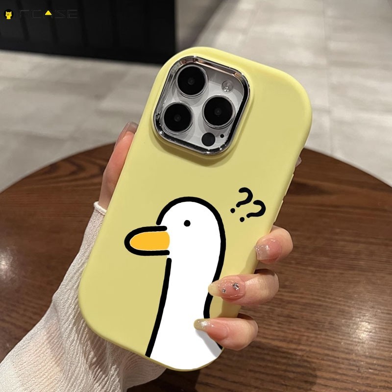Dành Cho OPPO Reno 9 Pro 8 8T 7Z 6 5G 8Z 7 5 Lite SE 6Z 5F Ốp Điện Thoại ins Câu Hỏi Vui Nhộn Dấu Vịt Vàng Tròn Mạ Mờ Hoạt Hình Dễ Thương Đơn Giản Vỏ Silicon Mềm