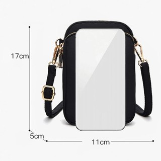 Ví điện thoại di động LUMELAMP, Dây kéo có túi đeo vai cắm tai nghe, Túi đeo chéo ba lớp bằng Nylon