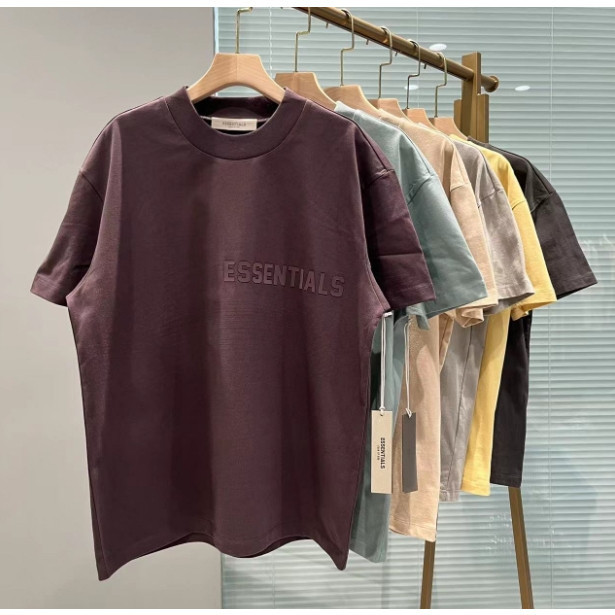 Hàng sẵn có Bán chạy ESSENTIALS FEAR OF GOD FOG Double Line Nine Seasons Áo thun ngắn tay lông cừu đẹp Unisex