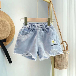 Quần Short Denim Giả Váy Dáng Rộng Phong Cách Thời Trang Mới 2024 Cho Bé Gái